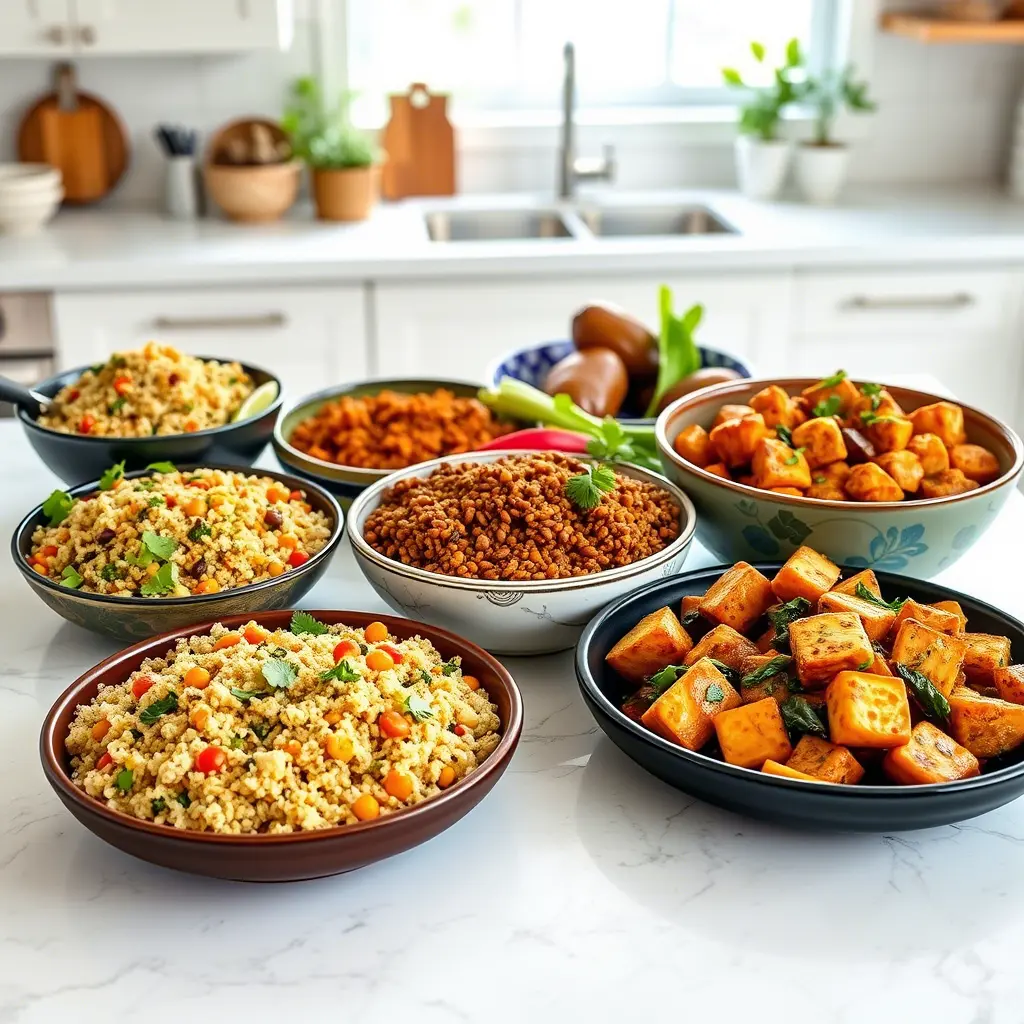 Proteínas vegetales en platos variados